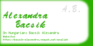 alexandra bacsik business card